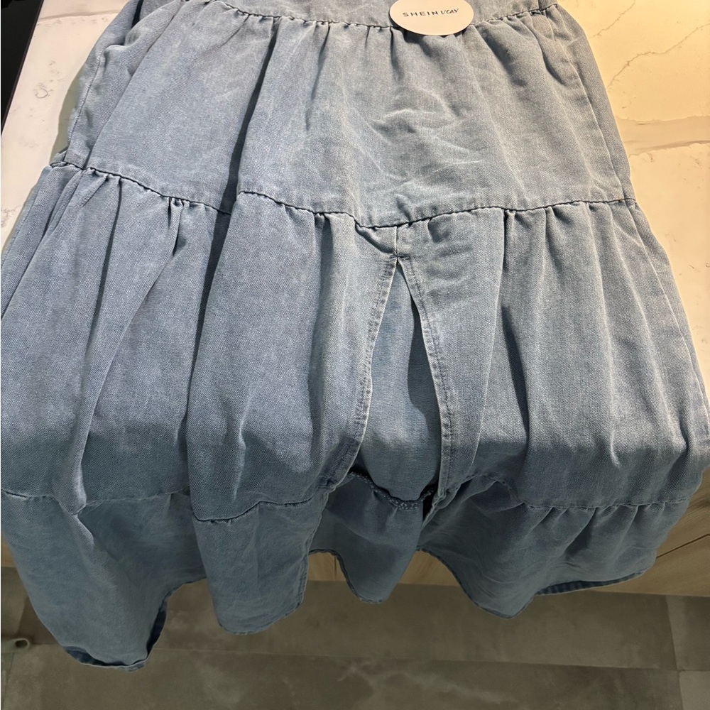 SHEIN Blue Bubble Midi Skirt